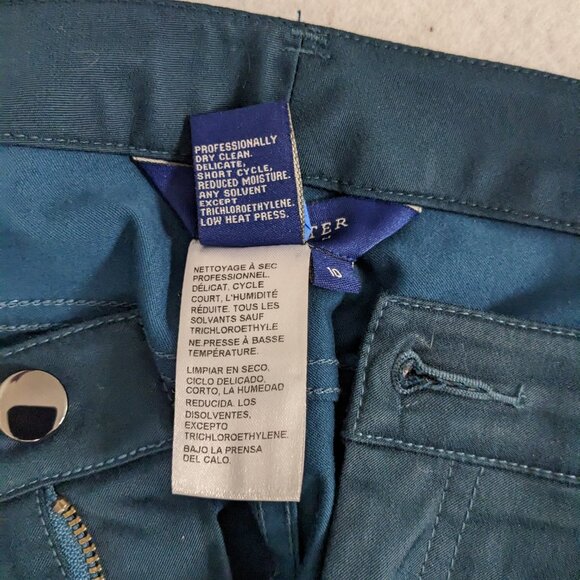 Doncaster Collection Women's Dark Aqua Green Straight Leg Pants Size 10 - Picture 5 of 10
